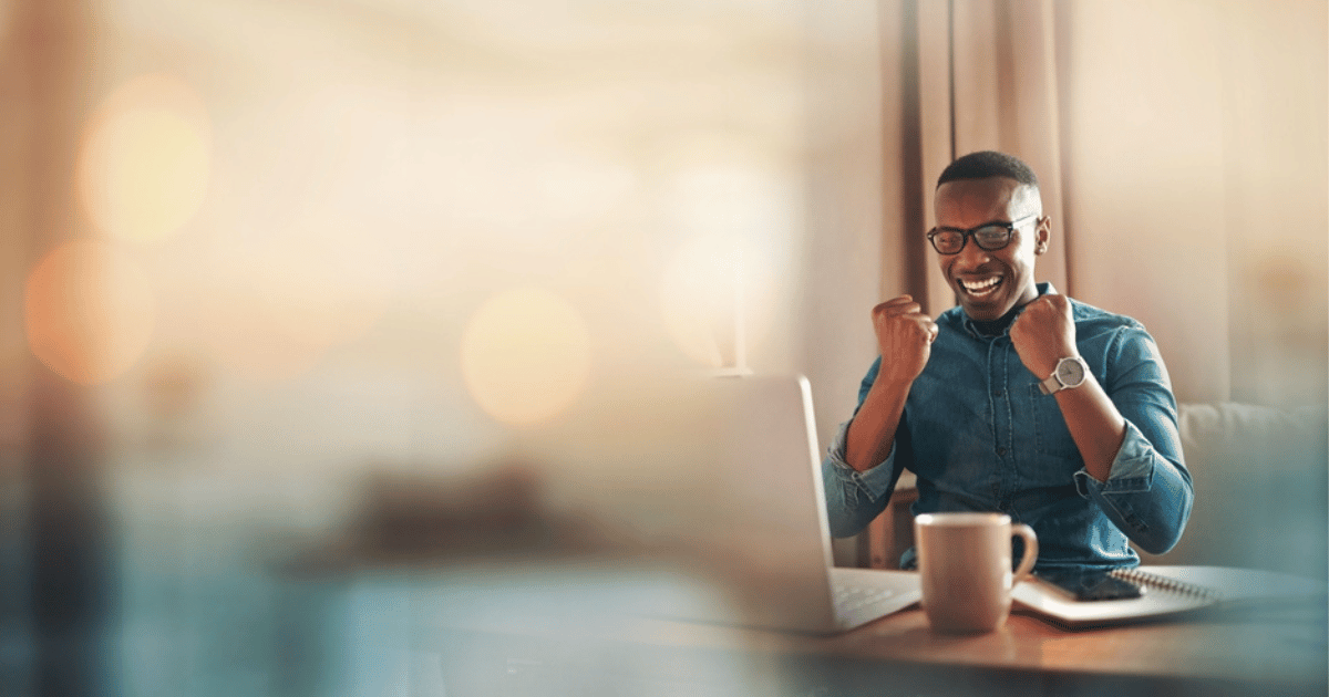 Man Looking Happy With Laptop