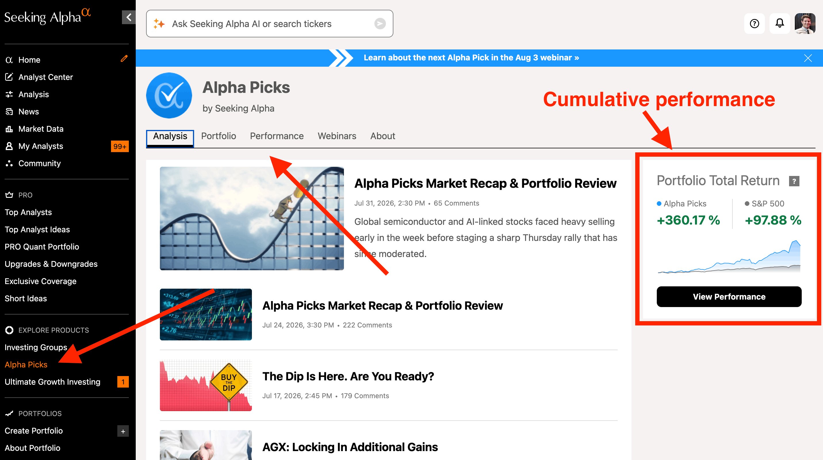 Alpha Picks Dashboard