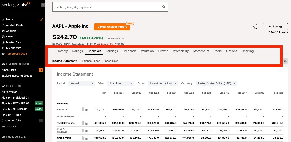 Seeking Alpha Financials