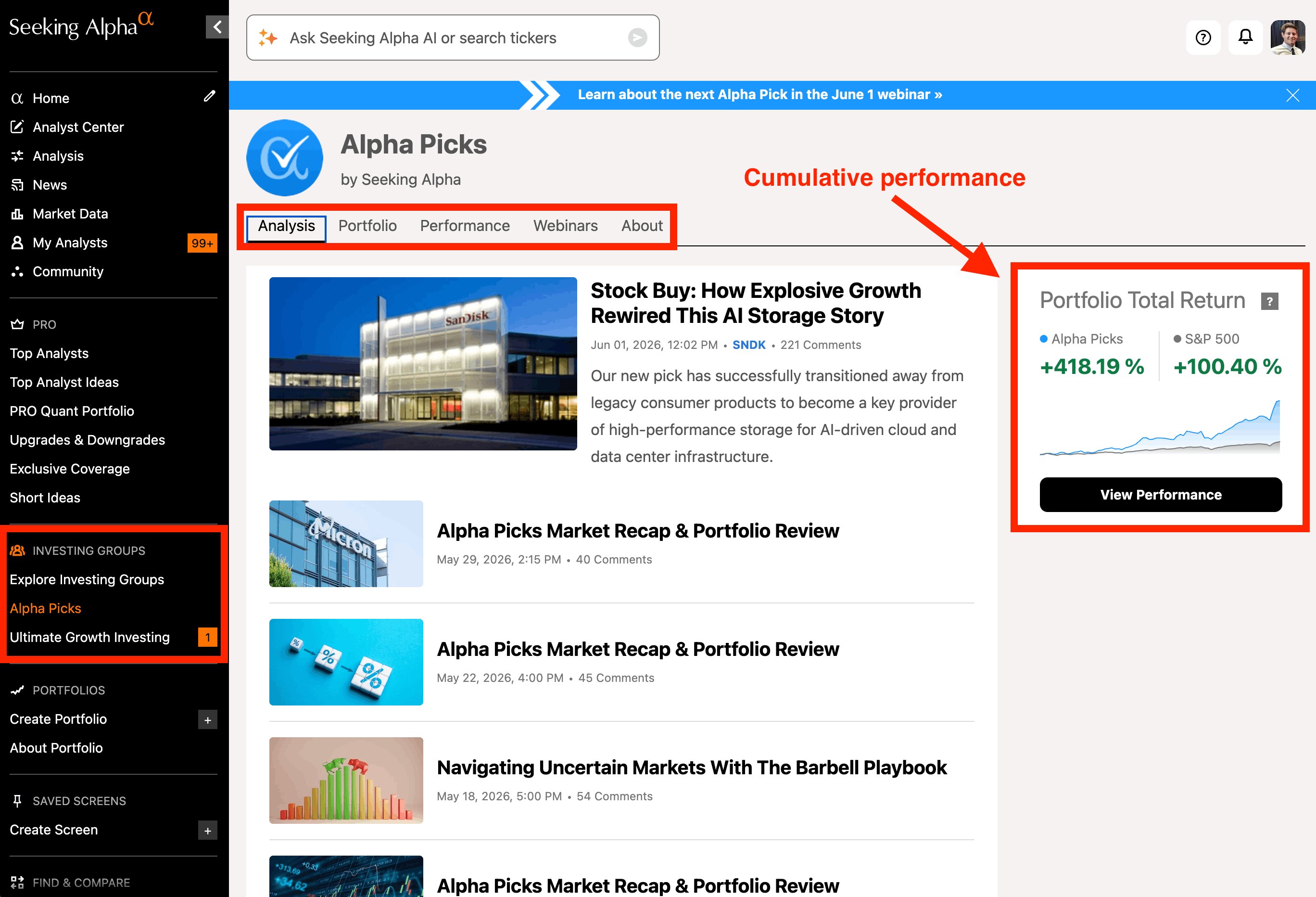 Alpha Picks Dashboard