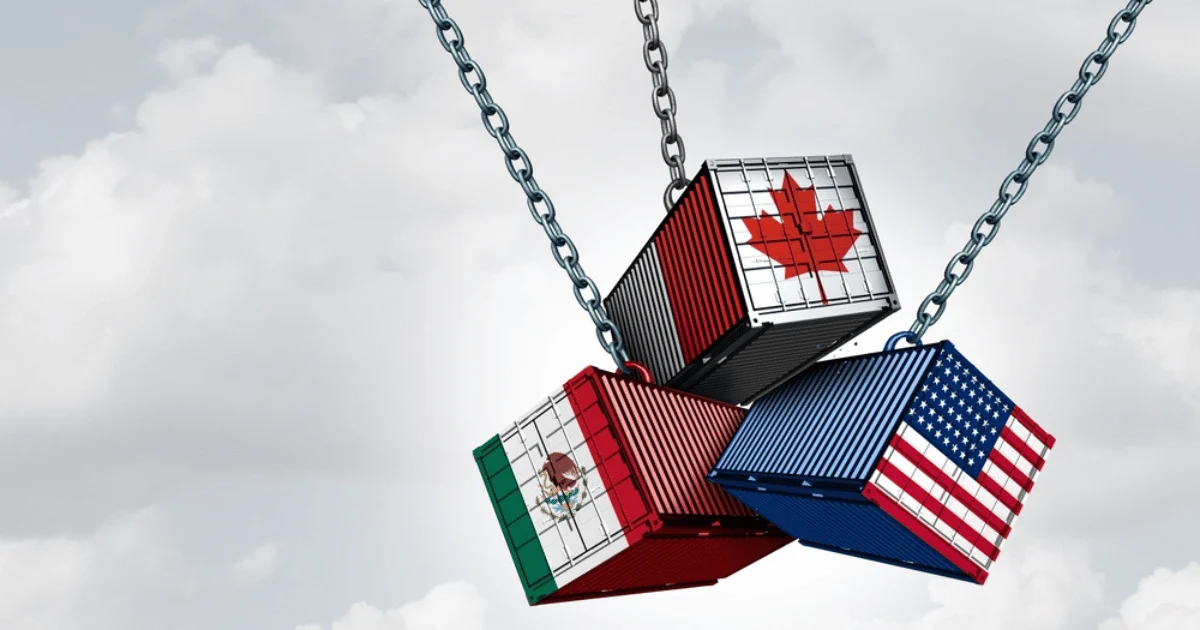 Mexico Usa Canada Flags Shipping Containers